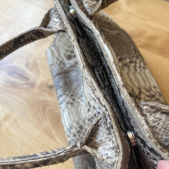 ALEXANDRA KNIGHT GENUINE PYTHON BAG XL DESIGNER EXOTIC COLLECTABLE TEXTURED LUXE - Picture 11 of 12